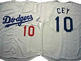 Dodgers 10 Ron Cey Gray Cool Base Jersey,baseball caps,new era cap wholesale,wholesale hats