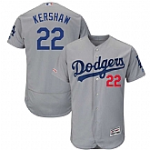 Dodgers 22 Clayton Kershaw Gray 150th Patch Flexbase Jersey Dzhi,baseball caps,new era cap wholesale,wholesale hats