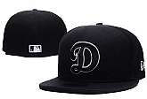Dodgers Team Logo Black Fitted Hat LX,baseball caps,new era cap wholesale,wholesale hats