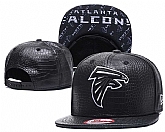Falcons Fresh Logo All Black Leather Adjustable Hat GS,baseball caps,new era cap wholesale,wholesale hats