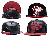 Falcons Team Logo Red Black Leather Adjustable Hat GS,baseball caps,new era cap wholesale,wholesale hats