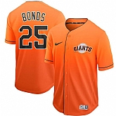 Giants 25 Barry Bonds Orange Drift Fashion Jersey Dzhi,baseball caps,new era cap wholesale,wholesale hats