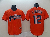 Indians 12 Francisco Lindor Orange Cool Base Jersey,baseball caps,new era cap wholesale,wholesale hats