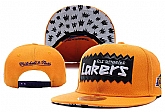 Lakers Team Logo Yellow Mitchell & Ness Adjustable Hat LX,baseball caps,new era cap wholesale,wholesale hats