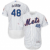 Mets 48 Jacob deGrom White 150th Patch Flexbase Jersey Dzhi,baseball caps,new era cap wholesale,wholesale hats