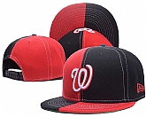 Nationals Team Logo Split Red Black Adjustable Hat GS,baseball caps,new era cap wholesale,wholesale hats