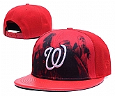Nationals Team White Logo Red Adjustable Hat GS