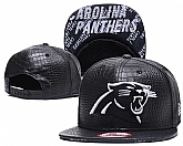Panthers Team Logo All Black Leather Adjustable Hat GS,baseball caps,new era cap wholesale,wholesale hats