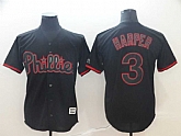Phillies 3 Bryce Harper Black Shadow Legend Cool Base Jersey,baseball caps,new era cap wholesale,wholesale hats