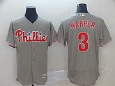 Phillies 3 Bryce Harper Gray Flexbase Jersey,baseball caps,new era cap wholesale,wholesale hats