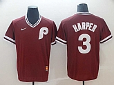 Phillies 3 Bryce Harper Red Throwback Jersey,baseball caps,new era cap wholesale,wholesale hats