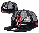 Red Sox Team Logo Black Mesh Adjustable Hat GS,baseball caps,new era cap wholesale,wholesale hats