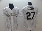 Rockies 27 Trevor Story White Cool Base Jersey,baseball caps,new era cap wholesale,wholesale hats