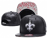 Saints Fresh Logo Black Leather Adjustable Hat GS,baseball caps,new era cap wholesale,wholesale hats