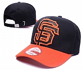 San Francisco Giants Team Logo Black Orange Peaked Adjustable Hat GS,baseball caps,new era cap wholesale,wholesale hats