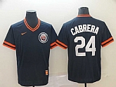 Tigers 24 Miguel Cabrera Navy Throwback Jersey,baseball caps,new era cap wholesale,wholesale hats