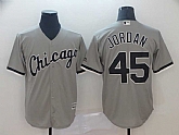 White Sox 45 Michael Jordan Gray Cool Base Jersey,baseball caps,new era cap wholesale,wholesale hats