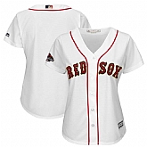 Women Red Sox Blank White 2019 Gold Program Cool Base Jersey