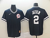Yankees 2 Derek Jeter Black Throwback Jersey,baseball caps,new era cap wholesale,wholesale hats