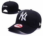 Yankees Fresh Logo All Black Peaked Adjustable Hat GS,baseball caps,new era cap wholesale,wholesale hats