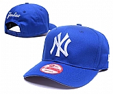 Yankees Fresh Logo Blue Peaked Adjustable Hat GS,baseball caps,new era cap wholesale,wholesale hats