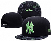 Yankees Team Logo Black Flower Pattern Adjustable Hat GS,baseball caps,new era cap wholesale,wholesale hats