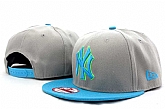 Yankees Team Logo Gray Blue Adjustable Hat GS,baseball caps,new era cap wholesale,wholesale hats