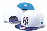 Yankees Team Logo White Purple Adjustable Hat GS,baseball caps,new era cap wholesale,wholesale hats