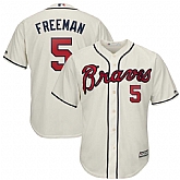 Braves 5 Freddie Freeman Cream Cool Base Jersey Dzhi,baseball caps,new era cap wholesale,wholesale hats