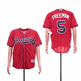 Braves 5 Freddie Freeman Red Cool Base Jersey,baseball caps,new era cap wholesale,wholesale hats