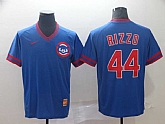 Cubs 44 Anthony Rizzo Blue Throwback Jerseys,baseball caps,new era cap wholesale,wholesale hats