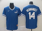 Dodgers 14 Enrique Hernandez Royal Throwback Jersey,baseball caps,new era cap wholesale,wholesale hats