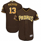 Padres 13 Manny Machado Brown 50th Anniversary and 150th Patch FlexBase Jersey Dzhi,baseball caps,new era cap wholesale,wholesale hats