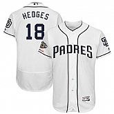 Padres 18 Austin Hedges White 50th Anniversary and 150th Patch FlexBase Jersey Dzhi,baseball caps,new era cap wholesale,wholesale hats