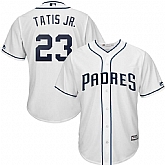 Padres 23 Fernando Tatis Jr. White Cool Base Jersey Dzhi,baseball caps,new era cap wholesale,wholesale hats