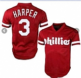 Phillies 3 Bryce Harper Red Mesh Throwback Jersey Dzhi,baseball caps,new era cap wholesale,wholesale hats