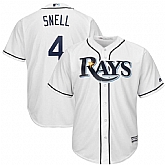 Rays 4 Blake Snell White Cool Base Jersey Dzhi,baseball caps,new era cap wholesale,wholesale hats