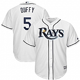 Rays 5 Matt Duffy White Cool Base Jersey Dzhi,baseball caps,new era cap wholesale,wholesale hats