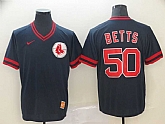 Red Sox 50 Mookie Betts Navy Throwback Jerseys,baseball caps,new era cap wholesale,wholesale hats