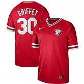 Reds 30 Ken Griffey Jr Red Throwback Jersey Dzhi,baseball caps,new era cap wholesale,wholesale hats
