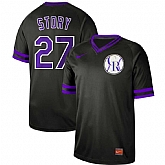 Rockies 27 Trevor Story Black Throwback Jersey Dzhi,baseball caps,new era cap wholesale,wholesale hats