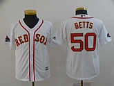 Youth Red Sox 50 Mookie Betts White 2019 Gold Program Cool Base Jerseys