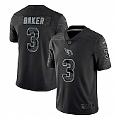 Men's Arizona Cardinals #3 Budda Baker Black Reflective Limited Stitched Football Jersey,baseball caps,new era cap wholesale,wholesale hats