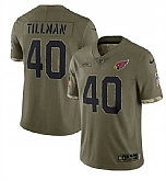 Men's Arizona Cardinals #40 Pat Tillman 2022 Olive Salute To Service Limited Stitched Jersey,baseball caps,new era cap wholesale,wholesale hats