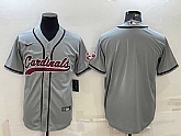 Men's Arizona Cardinals Blank Grey With Patch Cool Base Stitched Baseball Jersey,baseball caps,new era cap wholesale,wholesale hats