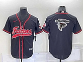 Men's Atlanta Falcons Black Team Big Logo With Patch Cool Base Stitched Baseball Jersey,baseball caps,new era cap wholesale,wholesale hats