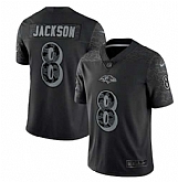 Men's Baltimore Ravens #8 Lamar Jackson Black Reflective Limited Stitched Football Jersey,baseball caps,new era cap wholesale,wholesale hats