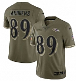 Men's Baltimore Ravens #89 Mark Andrews 2022 Olive Salute To Service Limited Stitched Jersey,baseball caps,new era cap wholesale,wholesale hats