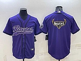 Men's Baltimore Ravens Purple Team Big Logo With Patch Cool Base Stitched Baseball Jersey,baseball caps,new era cap wholesale,wholesale hats