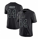 Men's Buffalo Bills #14 Stefon Diggs Black Reflective Limited Stitched Football Jersey,baseball caps,new era cap wholesale,wholesale hats